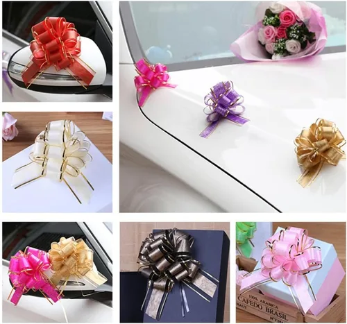 Miniatura 3 de HSXJJ 6 Piezas Lazos Azules Grandes de Tirar para Envolver Regalos, Lazos de Cinta de Boda de 6 Pulgadas para Cajas, Decoraciones de Flores