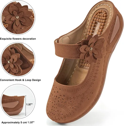 Miniatura 19 de Alicegana Sandalias elegantes de verano para mujer, con puntera cerrada, estilo casual, sin cordones, con gancho ajustable