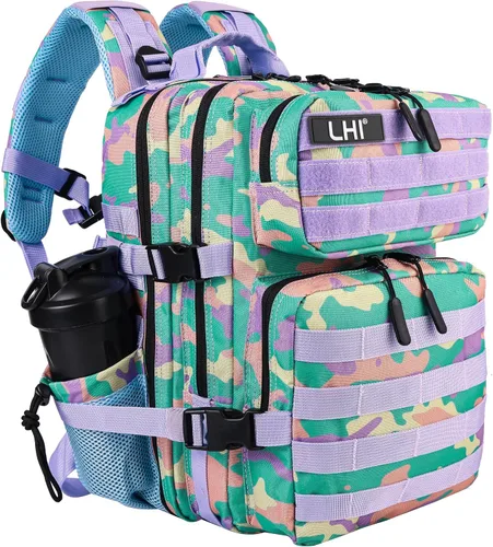Miniatura 37 de LHI Mochila Militar Táctica para Hombres y Mujeres 25L/35L Mochila de Asalto del Ejército Bolsa Mochila Pequeña con Portabotellas