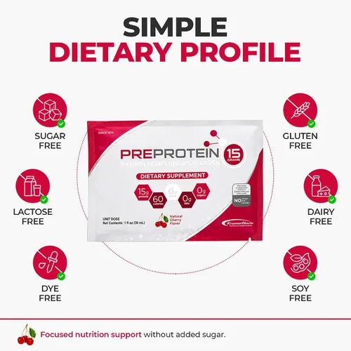 Miniatura 4 de PreProtein Paquetes de proteína líquida, 0.53 oz de proteína de colágeno, sin azúcar, cereza, 1 onza líquida de una sola porción, paquete de 30