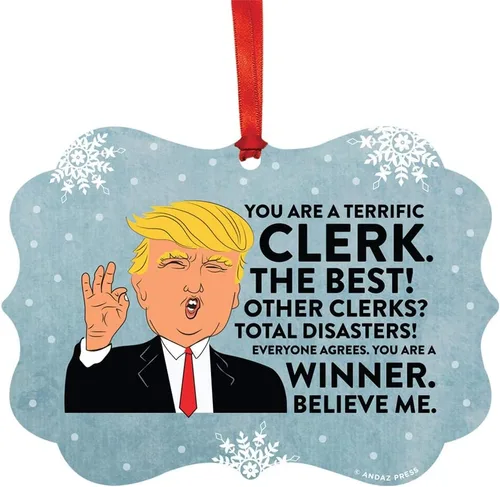 Miniatura 16 de Andaz Press Presidente Donald Trump Fancy Frame Recuerdo Adorno de Navidad Regalo de broma Ejecutivo de Cuenta, 1 paquete, Divertidas Ideas