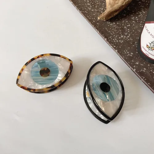 Miniatura 3 de Pinza para el cabello de ojo malvado de ojo grande, antideslizante, amuleto grande de pavo, horquilla fuerte para mujeres y niñas, accesorios para a