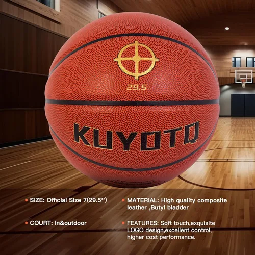 Miniatura 5 de KUYOTQ Kids Toddler Youth Adult Size 3/4/5/6/7 Basketball 22/25.5/27.5/28.5/29.5" Thickened Rubber or Faux Leather Indoor Outdoor Basketball for