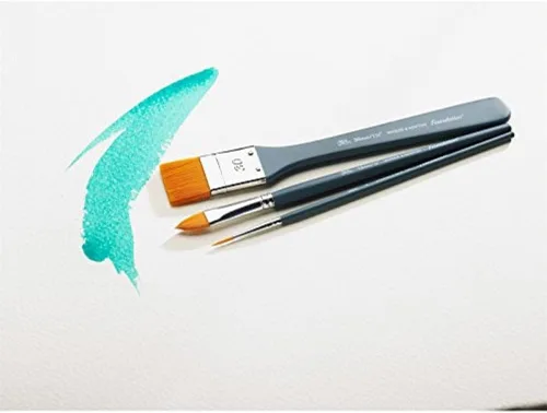 Miniatura 4 de Winsor & Newton Juego de brochas acrílicas sintéticas, mango corto, redondo, paquete de 3