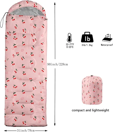 Miniatura 2 de AILONEN Saco de dormir de campamento con escamas de sirena para adultos y adolescentes, ligero y resistente al agua, 3 estaciones, clima cálido