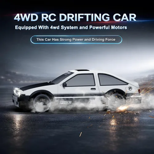 Miniatura 3 de Auto de control remoto RC Drift Car 2.4GHz escala 1:24 4WD 15KM/H Modelo de vehículo de alta velocidad con luces LED Neumático de Derrape Coche