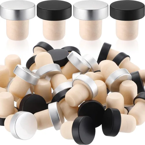 Miniatura 14 de Yookeer Tapón en forma de T de corcho para botellas de vino, tapón reutilizable para botellas de cerveza para manualidades