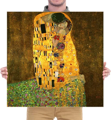 Miniatura 7 de Wieco Art El beso de Gustav Klimt famosas reproducciones de pinturas al óleo envueltas en galería de arte en lienzo para pared de sala de estar