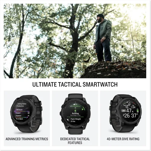 Miniatura 3 de Garmin Tactix 8 - Reloj inteligente con pantalla AMOLED de 1.850 in, linterna incorporada, 16 días de duración de la batería, reloj inteligente