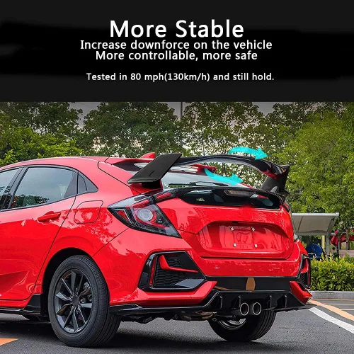 Miniatura 2 de Archaic alerón para Honda Civic Hatchback FK7 tipo-R estilo JDM ABS negro pintado tapa trasera alerón con borde negro brillante