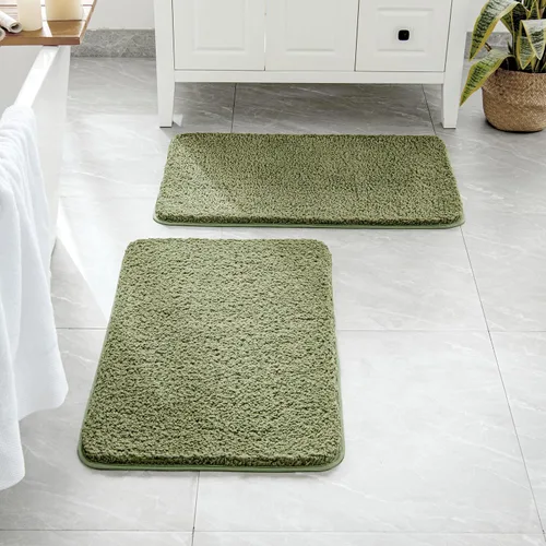 Miniatura 114 de MIULEE Juego de 2 alfombras de baño antideslizantes peludas extra gruesas y suaves, alfombrillas de baño de microfibra suave absorbente de agua