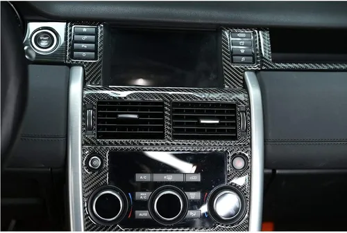Miniatura 4 de YIWANG Real Fibra de carbono coche multifunción botón marco Trim 2 unids para Land Rover Discovery Sport 2015-2019 Auto Accesorios