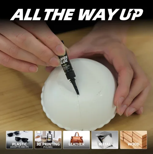 Miniatura 6 de Súper pegamento líquido para plástico, madera, cuero, joyas, papel, 2610 PSI Fuerza multiusos Mini CA adhesivo de un solo uso para reparaciones