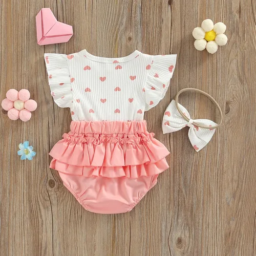Miniatura 64 de Mubineo Ropa de verano para bebé niña, sin mangas, encaje floral, vestido de mameluco para recién nacido