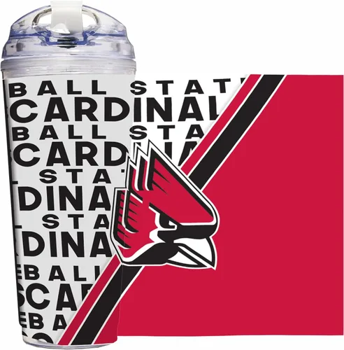 Miniatura 16 de Rico Industries Taza acrílica NCAA estándar de 24 onzas con tapa con bisagra, taza de doble pared oficialmente licenciada con pajita