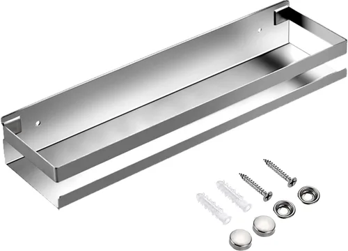 Estante de baño de acero inoxidable de 15.75 pulgadas, estante de ducha para baño, cocina, ducha, estante de almacenamiento de metal a prueba de