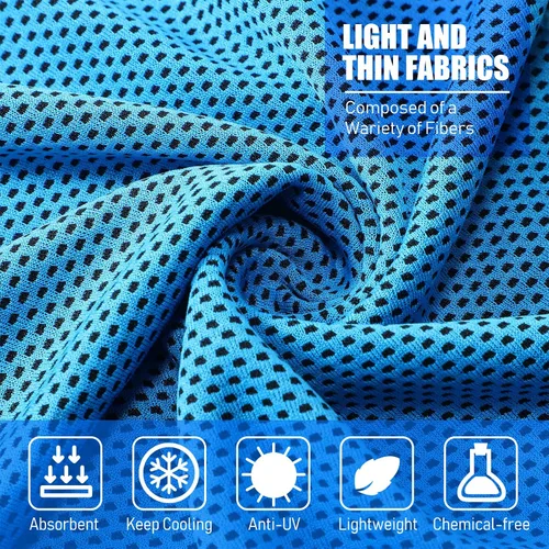 Miniatura 2 de BBTO Paquete de 50 toallas refrescantes a granel – Toalla de hielo transpirable de microfibra para cuello frío y cara – Yoga de verano, deportes