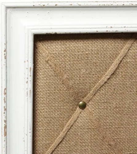 Miniatura 4 de Tablero de tela de lino blanco antiguo, tablero de mensajes de 21 x 27 pulgadas, decoración de pared, tablero de anuncios de arpillera, tableros