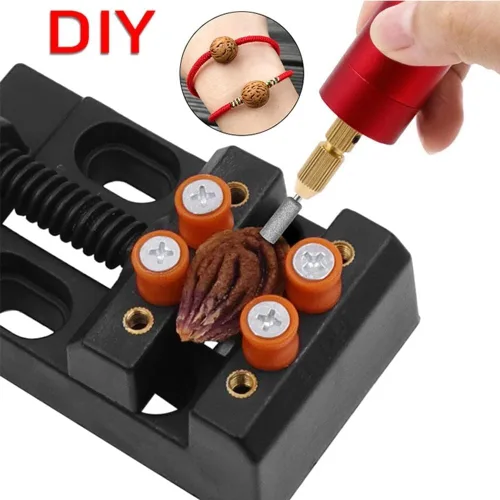 Miniatura 4 de Tvoip Herramienta de tallado artesanal de escultura de bricolaje, abrazadera de banco de mandíbula universal, mini prensa de taladro, tornillo