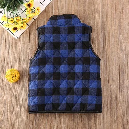Miniatura 3 de Chaleco acolchado a cuadros de búfalo de Navidad para niñas pequeñas, chaleco sin mangas, chaquetas para otoño e invierno