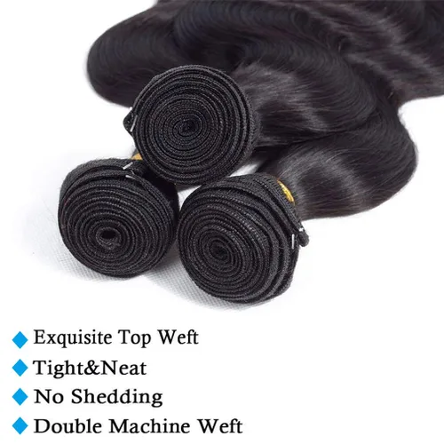 Miniatura 4 de Cirvty - Manojos de cabello humano brasileño ondulado 12A, 24, 26, 28 pulgadas, 100% tejido virgen sin procesar, 3 manojos de cabello humano