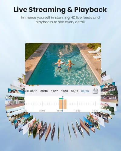 Miniatura 8 de Hiseeu Cámara solar inalámbrica al aire libre de 4MP de doble lente, cámara de seguridad para el hogar inalámbrica WiFi Pro de 5G y 2.4G, PTZ