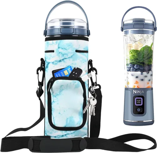 Miniatura 11 de Funda de almacenamiento para licuadora portátil Ninja Blast con correa para el hombro y bolsillo para accesorios Compatible con Ninja Negro