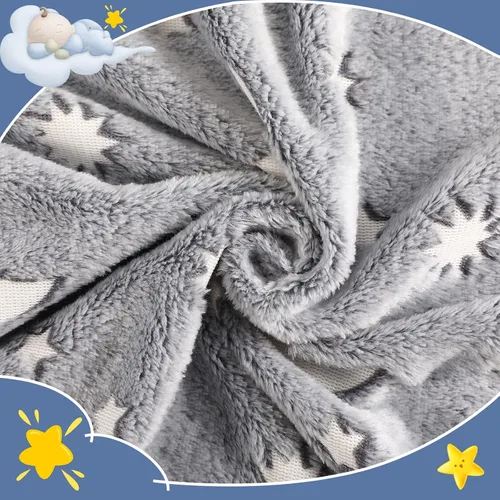 Miniatura 5 de 2 mantas que brillan en la oscuridad, regalos de Navidad y cumpleaños para niños, manta de franela suave y cálida para niños y niñas, 47 x 59