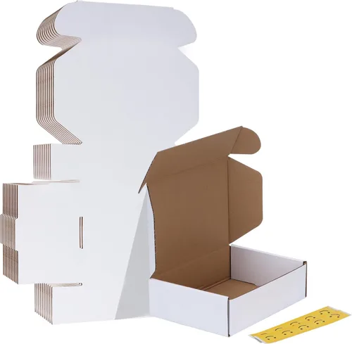 Miniatura 18 de HORLIMER - Cajas de envío pequeñas de 7x5x2, conjunto de 50, caja de cartón corrugado blanca para envío de correspondencia