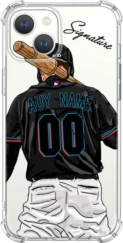 Miniatura 25 de Funda de béisbol transparente con nombre y número personalizados para iPhone 17 Air 16 15 Pro Max 14 13 Mini 12 11 Xs Xr SE3 8 7 6 Plus, con 4