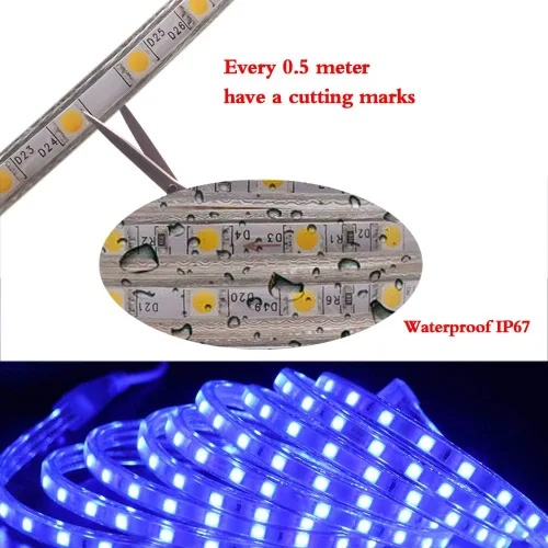 Miniatura 7 de Tira de luces LED RGB de alto voltaje, CA 110 V-120 V, 60 unidades SMD 5050 LED, control remoto, multicolor cambiante, impermeable, flexible