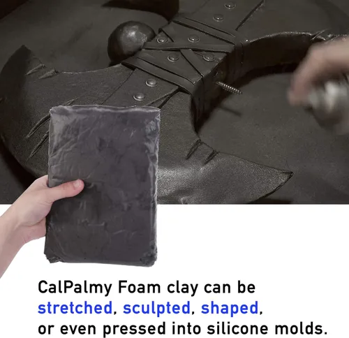 Miniatura 5 de CALPALMY Espuma de arcilla moldeable (Gris) - 300g Arcilla Air Dry de alta densidad perfecta para diseños intrincados, escultura, cosplay