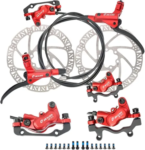 Miniatura 7 de JFOYH zoom HB876 Juego de Frenos Hidráulicos de Disco de 4 Pistones Pre-Lleno para Bicicleta de Montaña, Kit de Frenos de Disco de Bicicleta