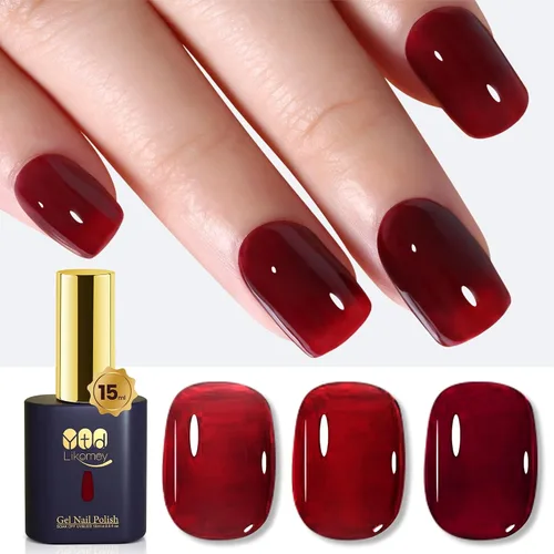 Miniatura 12 de YTD Likomey Esmalte de uñas de gel azul gelatina, 49.2 ft, translúcido transparente de pigmento fino, gel de uñas UV, manicura y pedicura