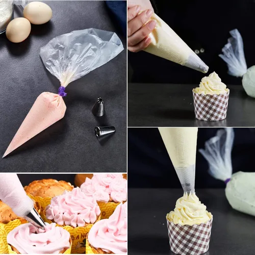 Miniatura 4 de 300 Piezas Bolsas de Manga Pastelera de 13 Pulgadas Desechables Bolsa de Crema para Glaseado para Decoración de Galletas y Pasteles
