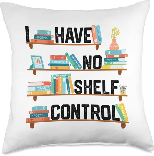 Miniatura 5 de I Have No Shelf Control Shirt Library - Almohada de lectura para amantes de libros, 16 x 16 pulgadas, multicolor