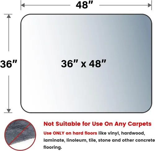 Miniatura 2 de Yecaye Tapete para silla de oficina para suelo de madera dura, 36 x 48 pulgadas, alfombrilla transparente para silla de escritorio, protector