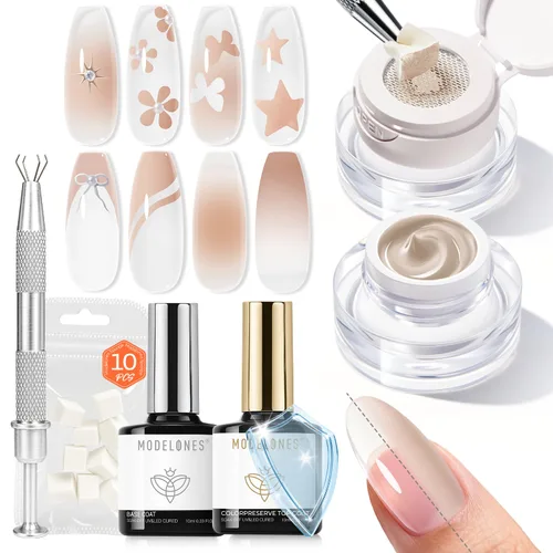Miniatura 23 de Modelones - Capa superior y capa base de esmalte de gel de 15 ml, 0.5 fl oz, juego de actualización súper brillante, sin ácido, sin necesidad