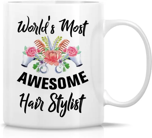 Miniatura 18 de Retreez Taza divertida – Taza de café de cerámica de 11 onzas con texto en inglés "I Make People Beautiful Hairstylist Hairdresser" de 11 onzas