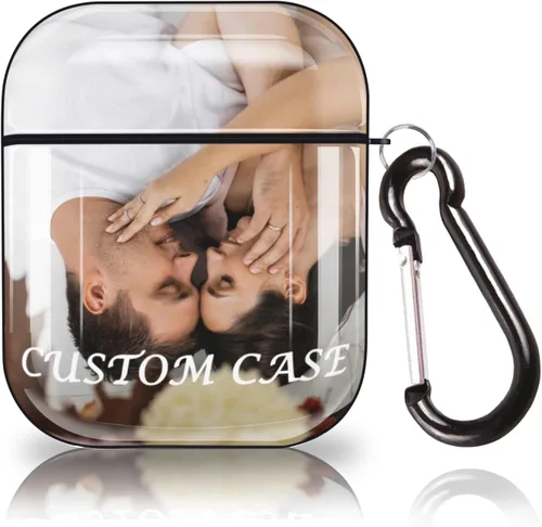 Funda personalizada para AirPod 1/2/PRO/3 con tu foto/texto, funda rígida de policarbonato con cadena de doble cara impresión HD funda para Airpod