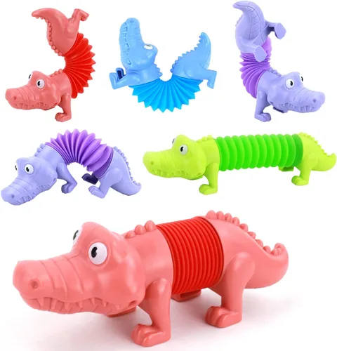 Miniatura 6 de Kryfa Tubo pop de animales, actividades de viaje por carretera para niños, artículos esenciales de viaje en avión para niños, juguetes sensoriales