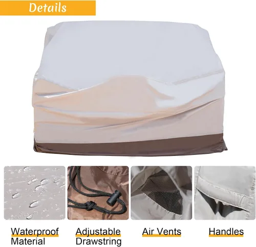 Miniatura 4 de ovios Fundas para muebles de patio, funda impermeable para sillas de sofá seccional, sofá biplaza otomana, sofá o mesa de uso general, 58.3 pulgadas
