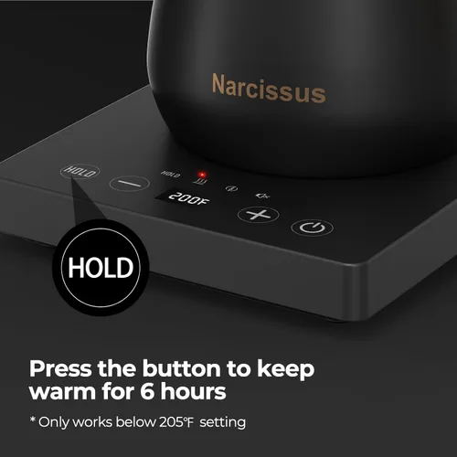 Miniatura 6 de Narcissus P901 - Hervidor eléctrico de cuello de cisne con función de control de temperatura de ± 1 ℉, ebullición rápida de 1200 vatios en 5