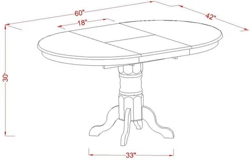 Miniatura 7 de East West Furniture KENI5-BCH-C - Juego de muebles de comedor de 5 piezas, incluye una mesa de cocina ovalada con hojas de mariposa y 4 sillas
