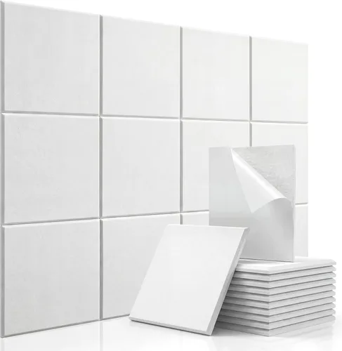 Miniatura 11 de Paneles acústicos cuadrados insonorizados, paneles de pared insonorizados de poliéster de alta densidad de 12 x 12 x 0.4 pulgadas, paneles