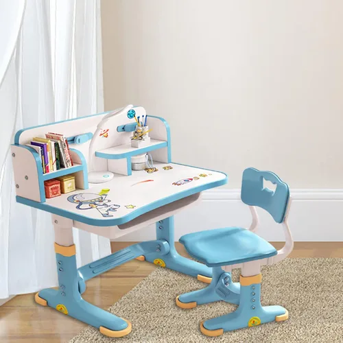 Miniatura 3 de Saterkali Juego de Mesa y Silla para Niños Mesa y Sillas de Altura Ajustable para Niños Pequeños de 3-15 Años Mesa de Estudio Ergonómica para Niños