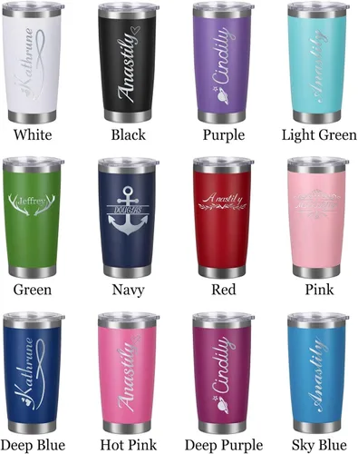 Miniatura 3 de Taza de café personalizada para mujeres y hombres con nombres, taza de viaje personalizada con tapa y pajita, regalos para el día de San Valentín