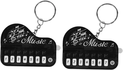 LIFKOME Llavero colgante de piano, 2 piezas, llavero de teclado de piano, mini instrumento musical, colgante para decoración de mochila y bolso
