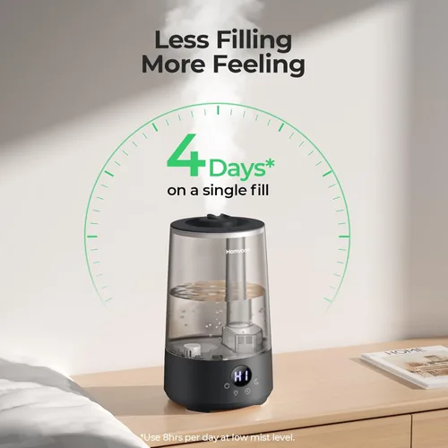 Miniatura 3 de Homvana Humidificadores para dormitorio y hogar, 3.6 L de llenado superior de niebla fría 34 horas de tiempo súper largo, silencioso 23 dB, Negro