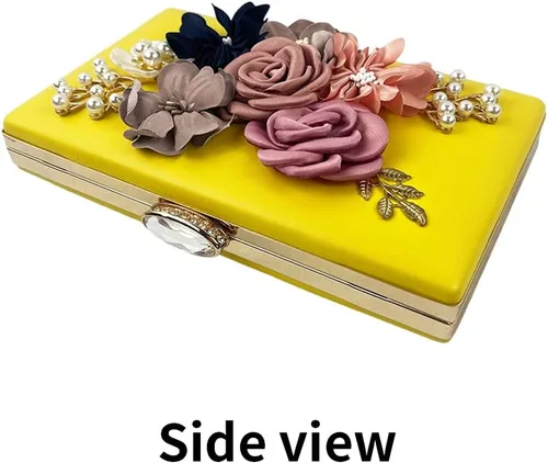 Miniatura 2 de Shiiriin Bolso de mano floral 3D para mujer Hecho a mano con perla Boda nupcial, fiesta de noche diurna